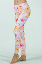 Load image into Gallery viewer, Pink and Yellow Roses Leggings