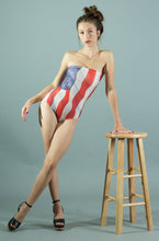 Load image into Gallery viewer, USA Flag Strapless Swimsuit