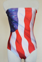 Load image into Gallery viewer, USA Flag Strapless Swimsuit
