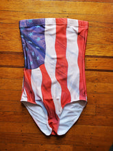 Load image into Gallery viewer, USA Flag Strapless Swimsuit