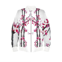 Load image into Gallery viewer, Women&#39;s Bomber Jacket - Cherry Tree Blossoms
