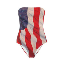 Load image into Gallery viewer, USA Flag Strapless Swimsuit