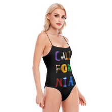 Load image into Gallery viewer, California Light Painting All-Over Print Women's Black Cami Tube Top Bodysuit