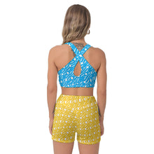 Load image into Gallery viewer, Ukraine Flag Colors All-Over Print Women's Sports Bra Suit
