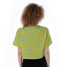 Load image into Gallery viewer, Ukraine Flag Colors All-Over Print Cropped T-Shirt