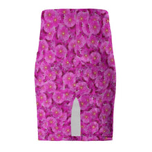 Load image into Gallery viewer, Pink Flowers Pencil Skirt