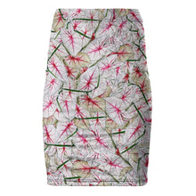 Load image into Gallery viewer, Caladium Leaves Pencil Skirt