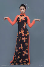 Load image into Gallery viewer, Orange Flowers Ao Dai