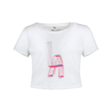 Load image into Gallery viewer, LA Neon Lights Crop Tee
