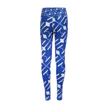 Load image into Gallery viewer, Blue Neon Light Painting Yoga Leggings
