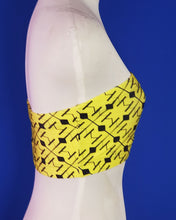 Load image into Gallery viewer, Yellow Neon Light Painting Bandeau Top