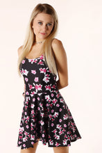 Load image into Gallery viewer, Purple Flowers Skater Dress