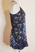 Load image into Gallery viewer, Xmas Tree Lights All-Over Print Women's Black Lace Cami Dress