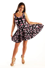 Load image into Gallery viewer, Purple Flowers Skater Dress