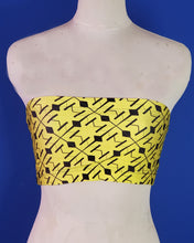 Load image into Gallery viewer, Yellow Neon Light Painting Bandeau Top