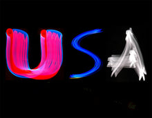 Load image into Gallery viewer, USA Neon Lights All-Over Print Raglan Cropped T-shirt