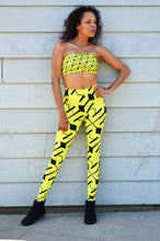 Load image into Gallery viewer, Yellow Neon Light Painting Bandeau Top