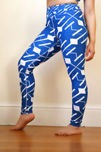 Load image into Gallery viewer, Blue Neon Light Painting Yoga Leggings