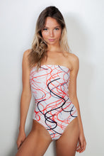 Load image into Gallery viewer, Oakland Building Lights Strapless Swimsuit
