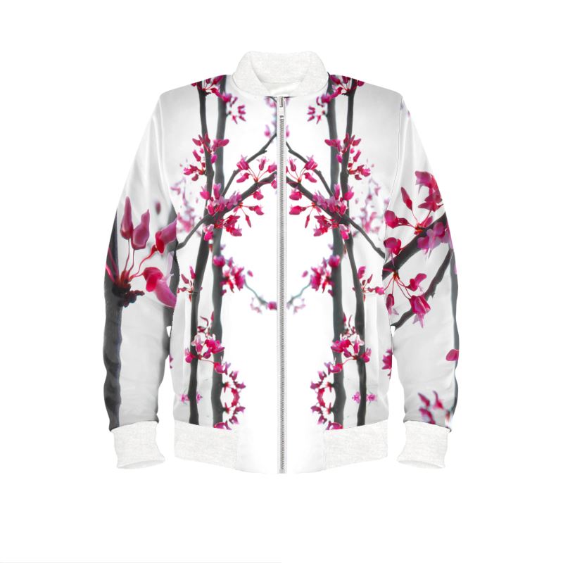 Women's Bomber Jacket - Cherry Tree Blossoms