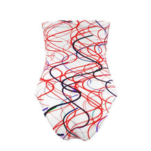 Load image into Gallery viewer, Oakland Building Lights Strapless Swimsuit
