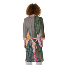 Load image into Gallery viewer, Roses All-Over Print Women&#39;s Satin Kimono Robe
