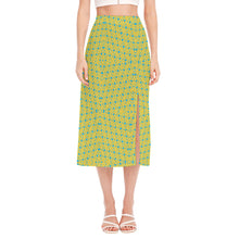 Load image into Gallery viewer, Ukraine Flag Colors All-Over Print Women&#39;s High Slit Long Skirt
