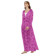 Load image into Gallery viewer, Pink flowers All-Over Print Women&#39;s Beach Long Coat
