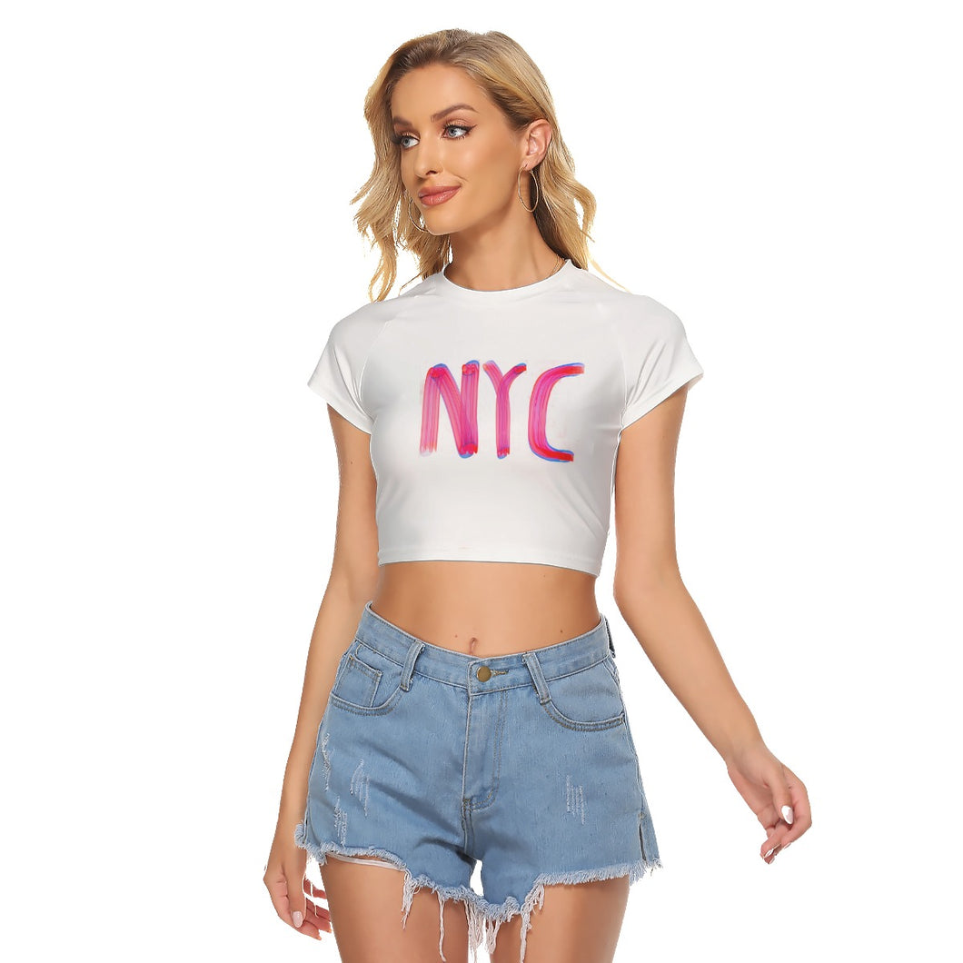NYC Light Painting Women's Raglan Cropped T-shirt