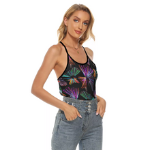 Load image into Gallery viewer, Marin Lights All-Over Print Women&#39;s Criss-Cross Open Back Tank Top
