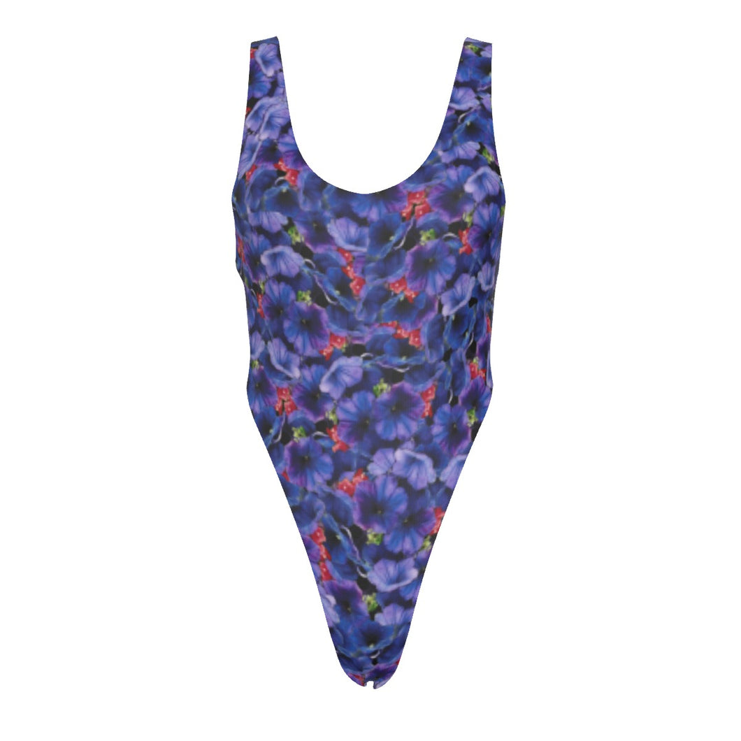 Purple Flowers All-Over Print Women's One-piece Swimsuit | Double-sides Printed