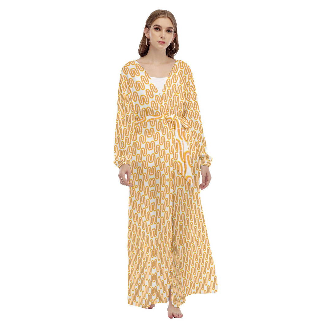 Yellow Signal Light All-Over Print Women's Beach Long Coat