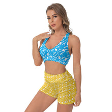 Load image into Gallery viewer, Ukraine Flag Colors All-Over Print Women&#39;s Sports Bra Suit
