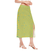 Load image into Gallery viewer, Ukraine Flag Colors All-Over Print Women&#39;s High Slit Long Skirt
