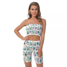 Load image into Gallery viewer, All-Over Print Women&#39;s Breast Wrap Shorts Suit
