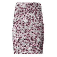 Load image into Gallery viewer, Violet and White Flowers Pencil Skirt
