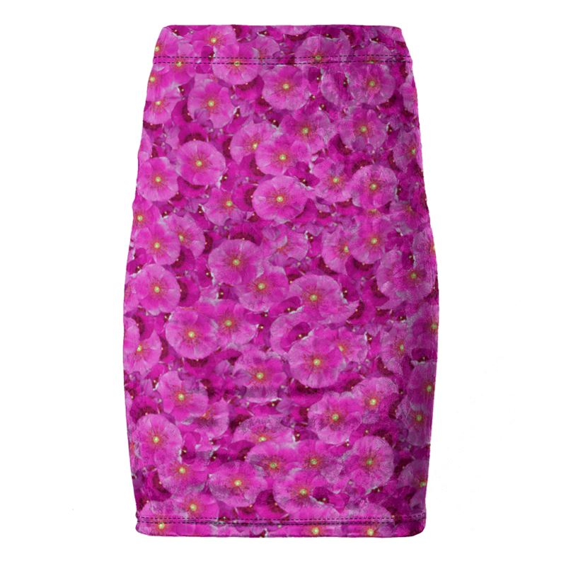 Pink Flowers Pencil Skirt