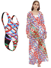 Load image into Gallery viewer, Columbus Avenue All-Over Print Women&#39;s Satin Kimono Robe
