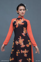 Load image into Gallery viewer, Orange Flowers Ao Dai
