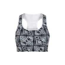 Load image into Gallery viewer, Black and White Light Painting Padded Sport Bra

