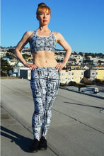Load image into Gallery viewer, Black and White Light Painting Yoga Leggings
