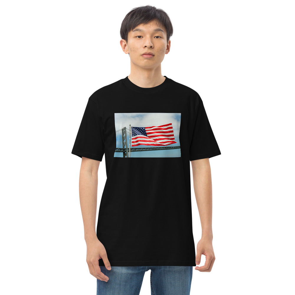 Battleship New Jersey USA FLAG Premium Heavyweight Tee